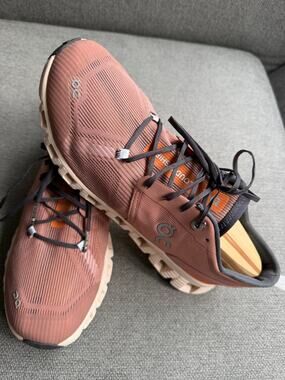 On Cloud x 3 Shift Women's 9.5 Fawn,Pink & Orange Training Running Shoes